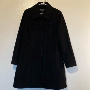 Forecaster of Boston black lined hidden buttondown lambswool pocket jacket